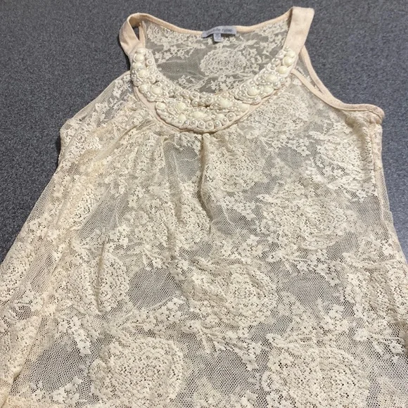 Charlotte Russe sheer lace tank top - Picture 1 of 3